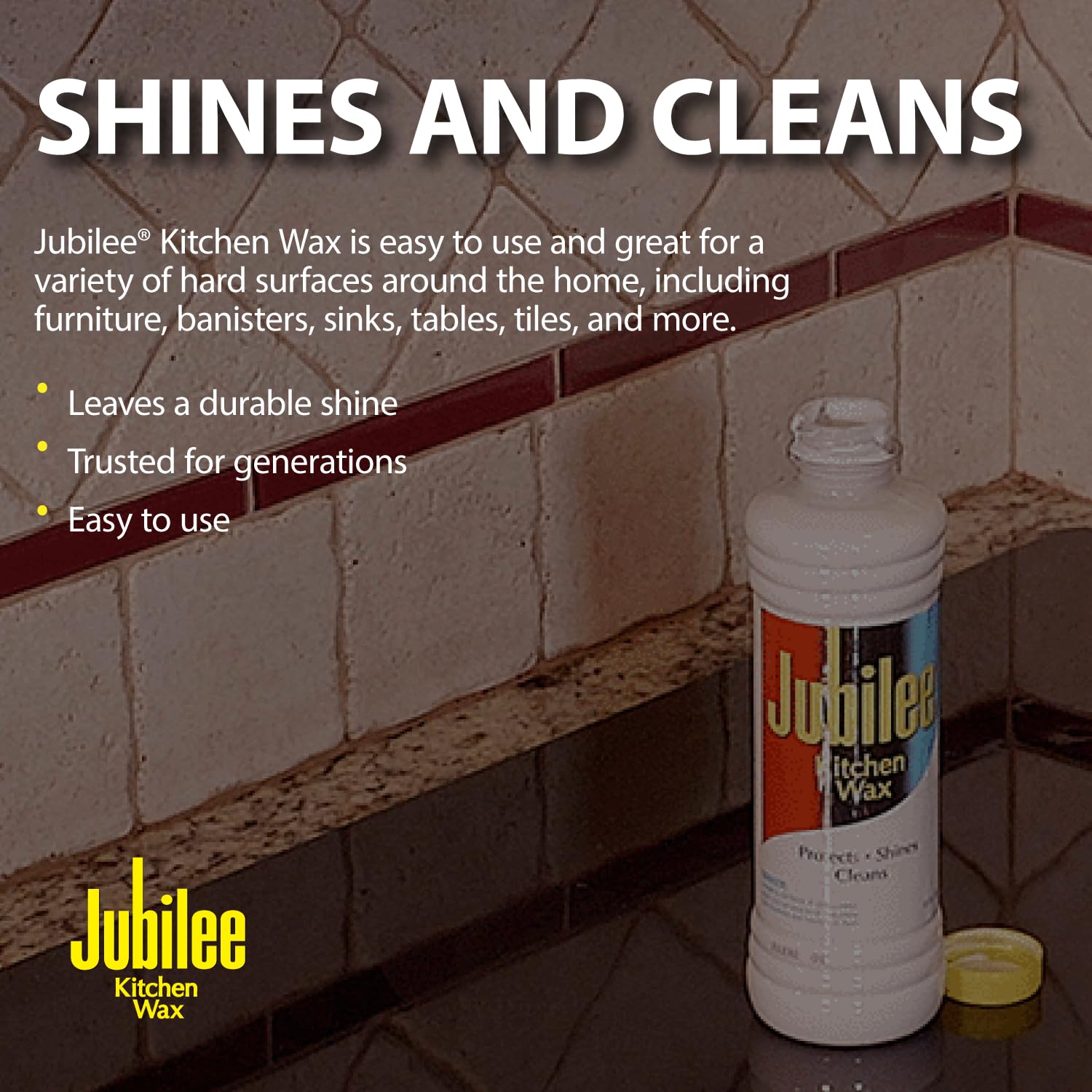 Jubilee Kitchen Wax (2-Pack) - Ultimate Kitchen Cleaner for Countertops, Appliances, and Cabinets/Clean & Shiny Surfaces/Easy-to-Use/Use for Countertops, Sinks, Tables, Tiles & More (524815) - Image 5