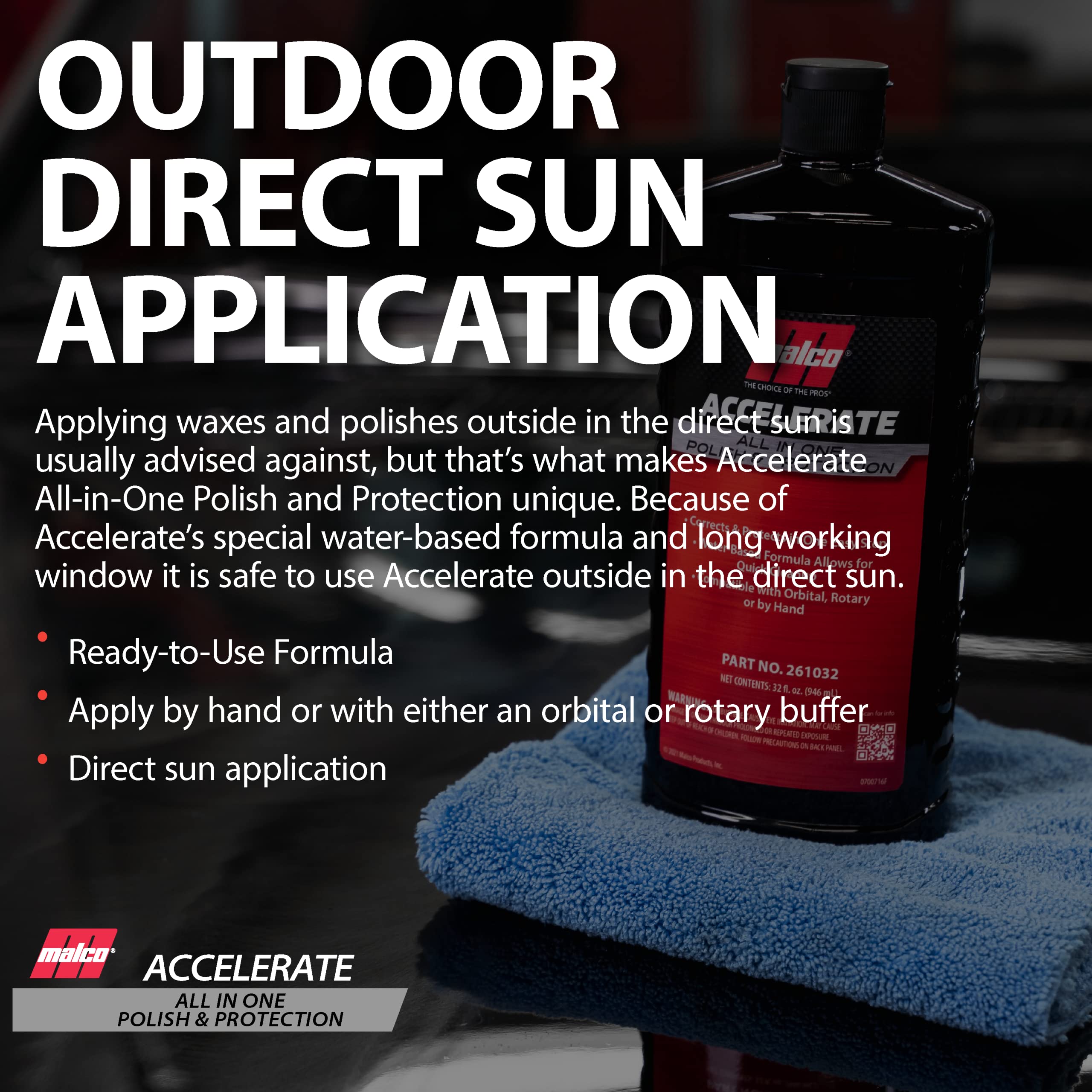 Malco Accelerate All-in-One Polish & Protection - One-Step Car Polishing Compound Designed to Remove Light to Medium Paint Defects/Deep Glossy Finish with 90-Day Protection (261032) - Image 6