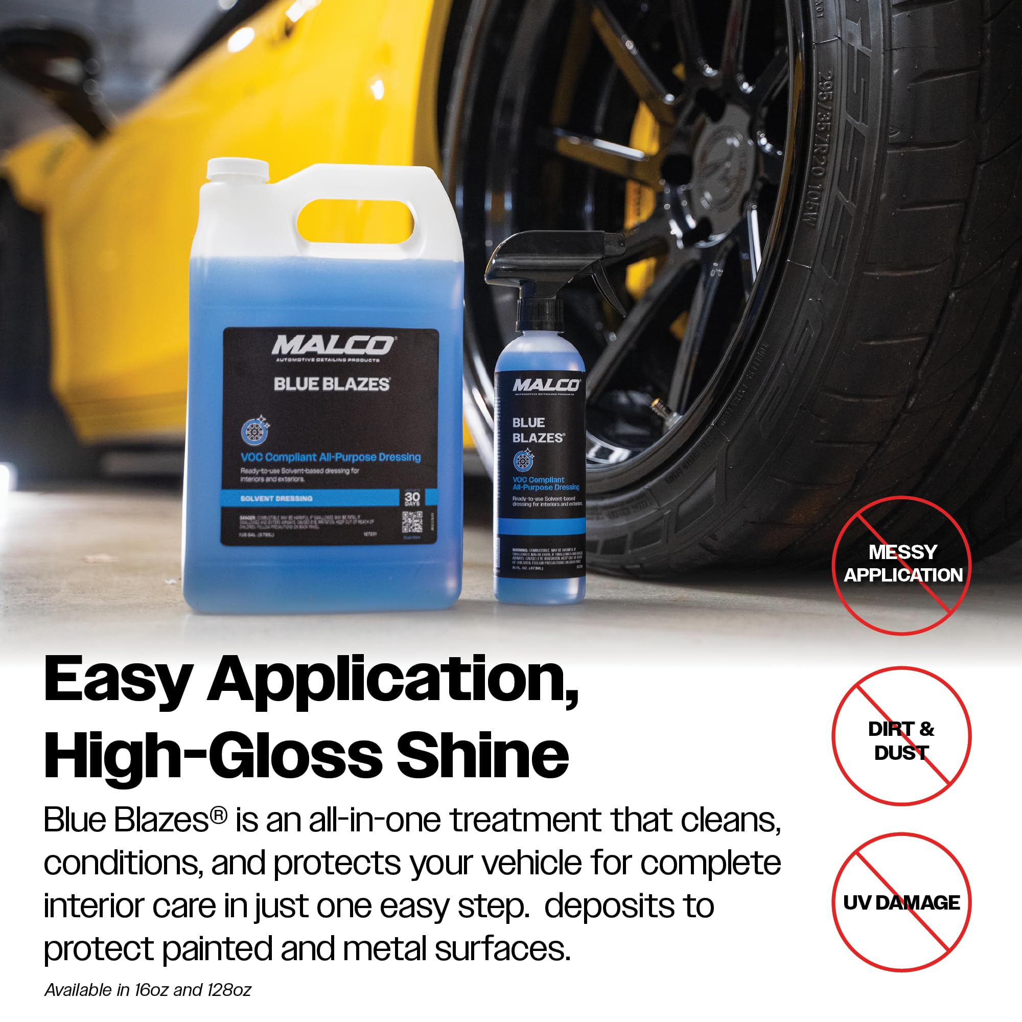 Malco Blue Blazes VOC Compliant All-In-One Car Conditioner – Protects & Preserves Leather, Rubber, Plastic, & Vinyl Surfaces/Produces a Durable, High-Gloss Shine/Pleasant Fragrance/16 Oz. (127216) - Image 6