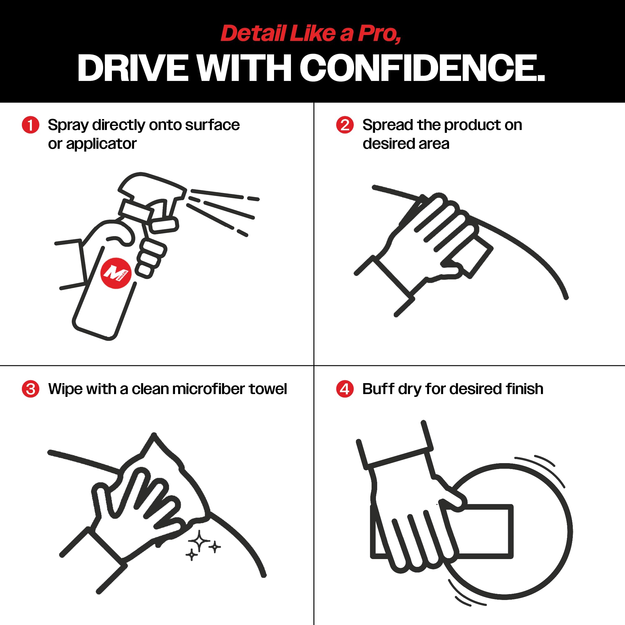 Malco Clean and Shine Interior Car Cleaner and Dressing - Best Interior Car Care to Restore Leather Plastic and Vinyl / 1 Simple Step To Clean, Condition, and Protect/Non-Glare Satin Finish (125901) - Image 7