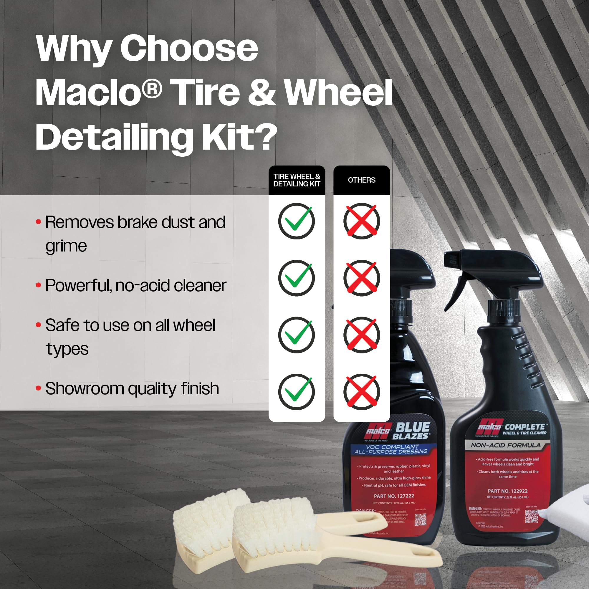 Malco Complete Wheel & Tire Cleaner – Fast Acting, Non-Acid Formula/Removes Dust, Grease, Oil, and Dirt from Entire Wheel / 16 oz. (122916) - Image 4