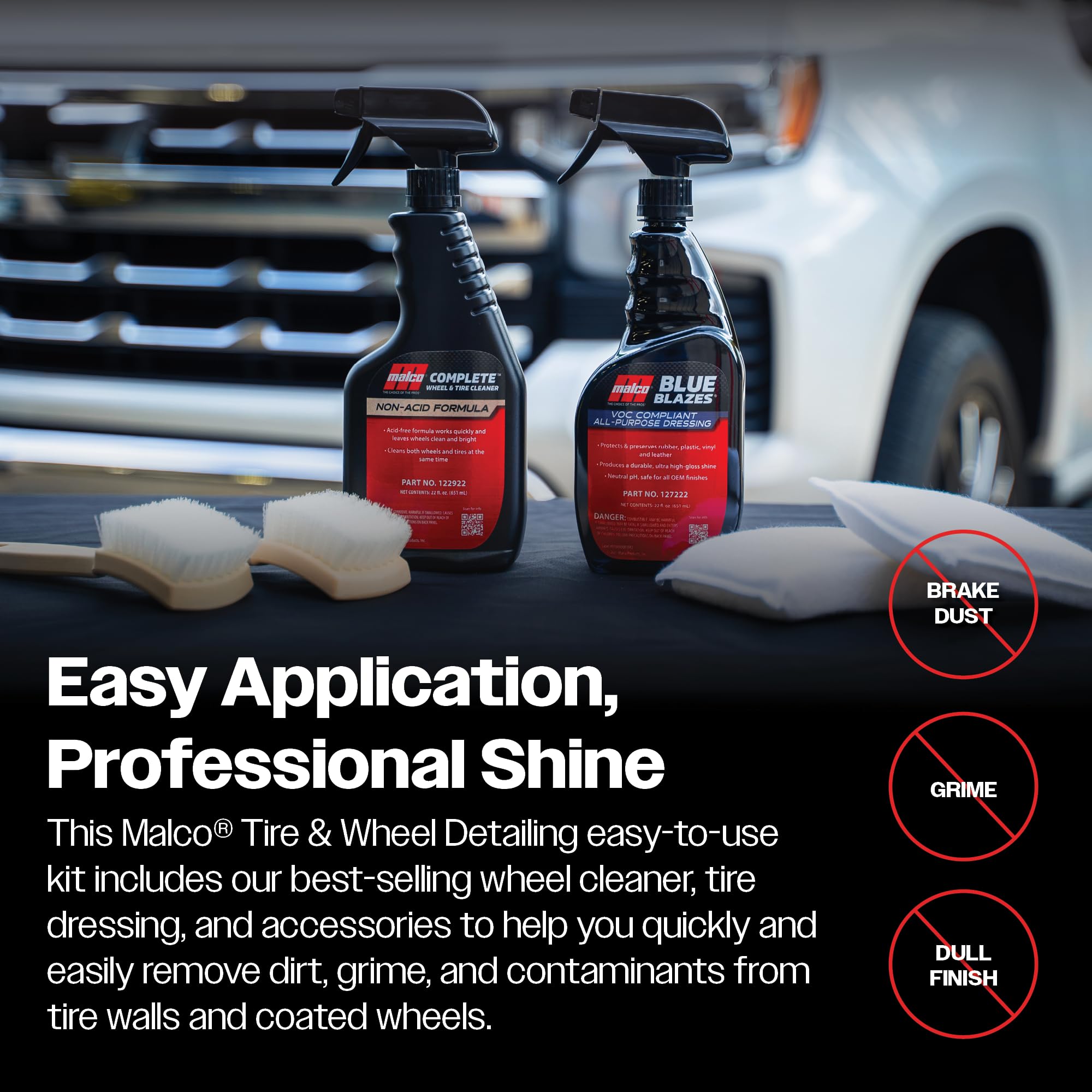 Malco Complete Wheel & Tire Cleaner – Fast Acting, Non-Acid Formula/Removes Dust, Grease, Oil, and Dirt from Entire Wheel / 16 oz. (122916) - Image 6