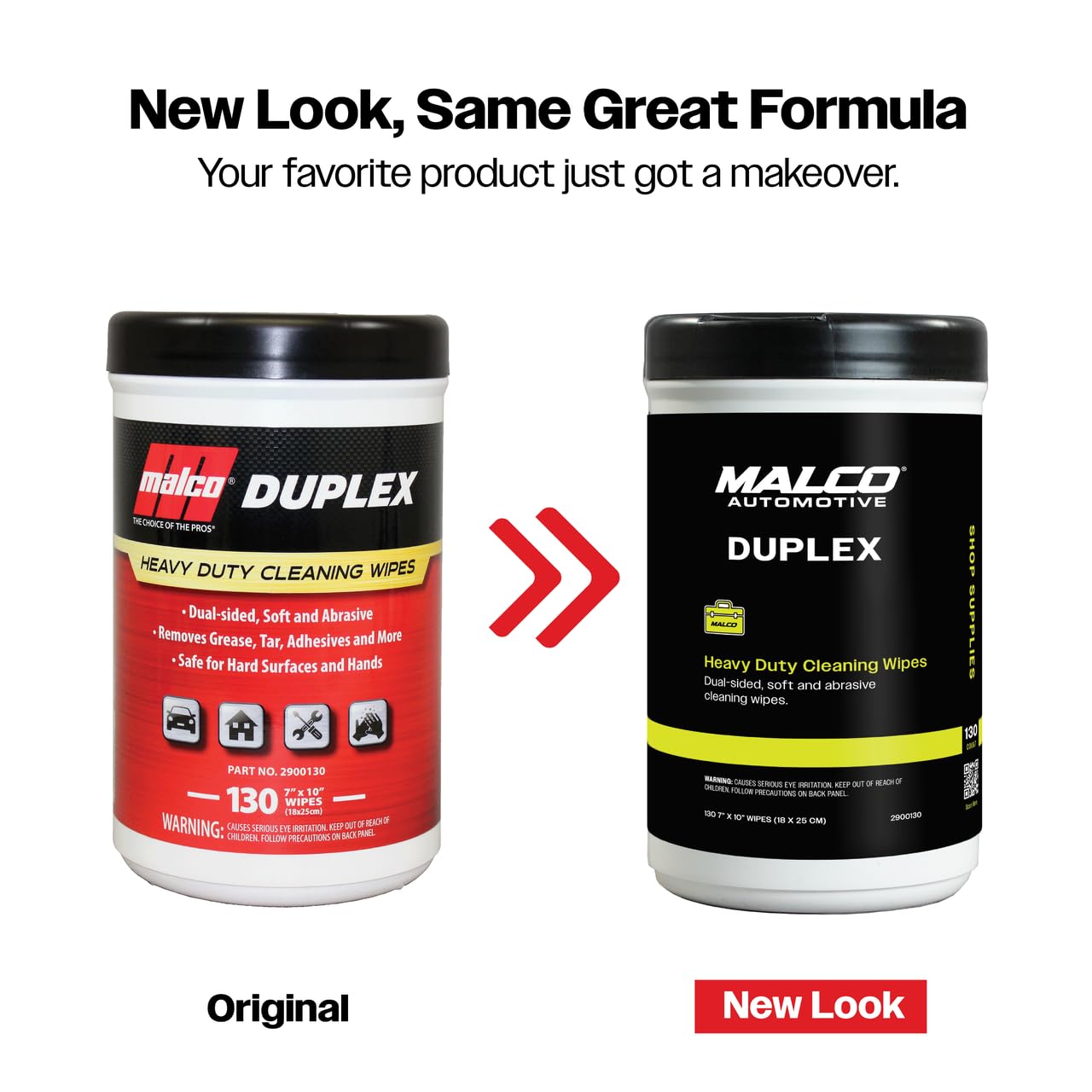 Malco Duplex Heavy Duty Cleaning Wipes for Home and Auto - Dual Sided Textured, Wet Wipe/Removes Grease, Tar, Paint, Oil, Dirt/No Residue/Safe for Hands/Made in USA (130 Wipes) - Image 7