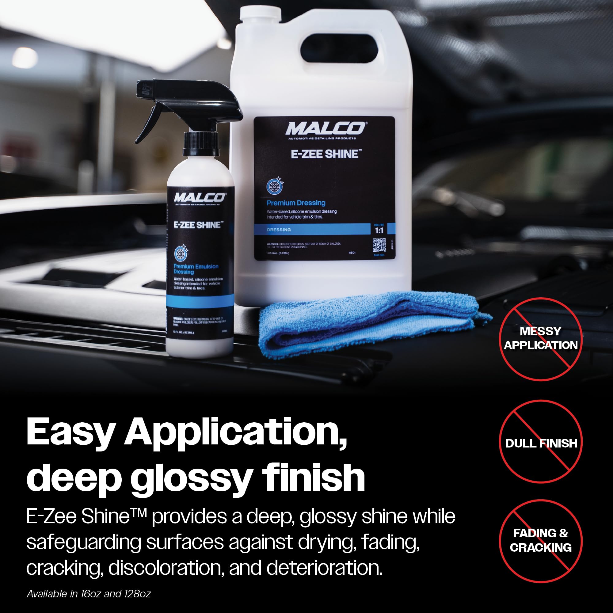 Malco E-ZEE Tire Shine Spray – Premium Emulsion-Style Dressing for All Vehicle Tires/Produces Deep Glossy Shine / 16 oz. (118116) - Image 6