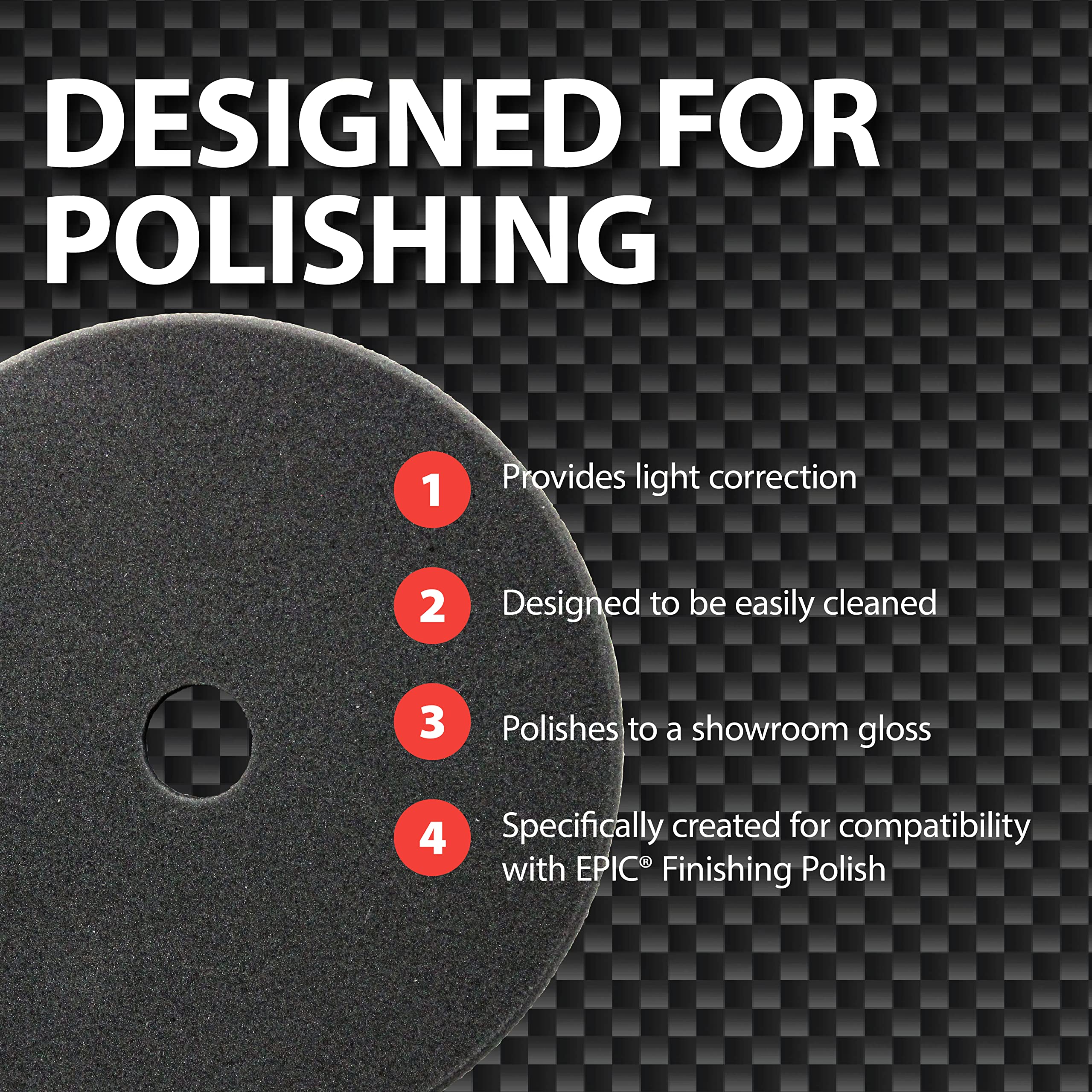 Malco Epic Black Foam Finishing Polish Pad 6.5 inch – Orbital Polishing Pad/Use with Malco Epic Finishing Polish (109232) / Swirl-Free and Dust-Free Finish / (840003) - Image 4
