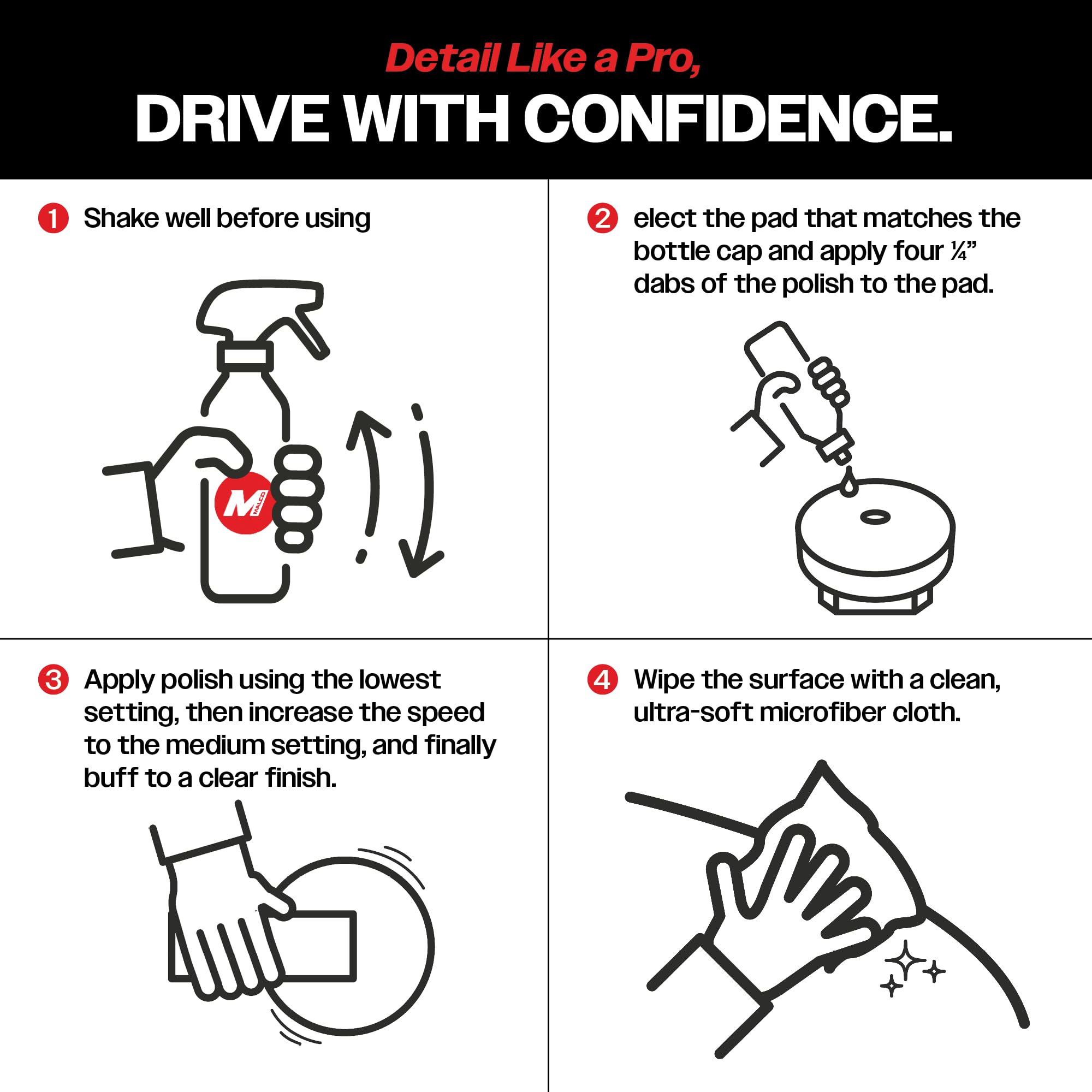 Malco Epic Finishing Polish - Vehicle Finishing Polish for Light Paint Correction/Polishes to Deep Showroom Gloss/Swirl-Free with Orbital Polisher / 32 Oz. (109232) - Image 7