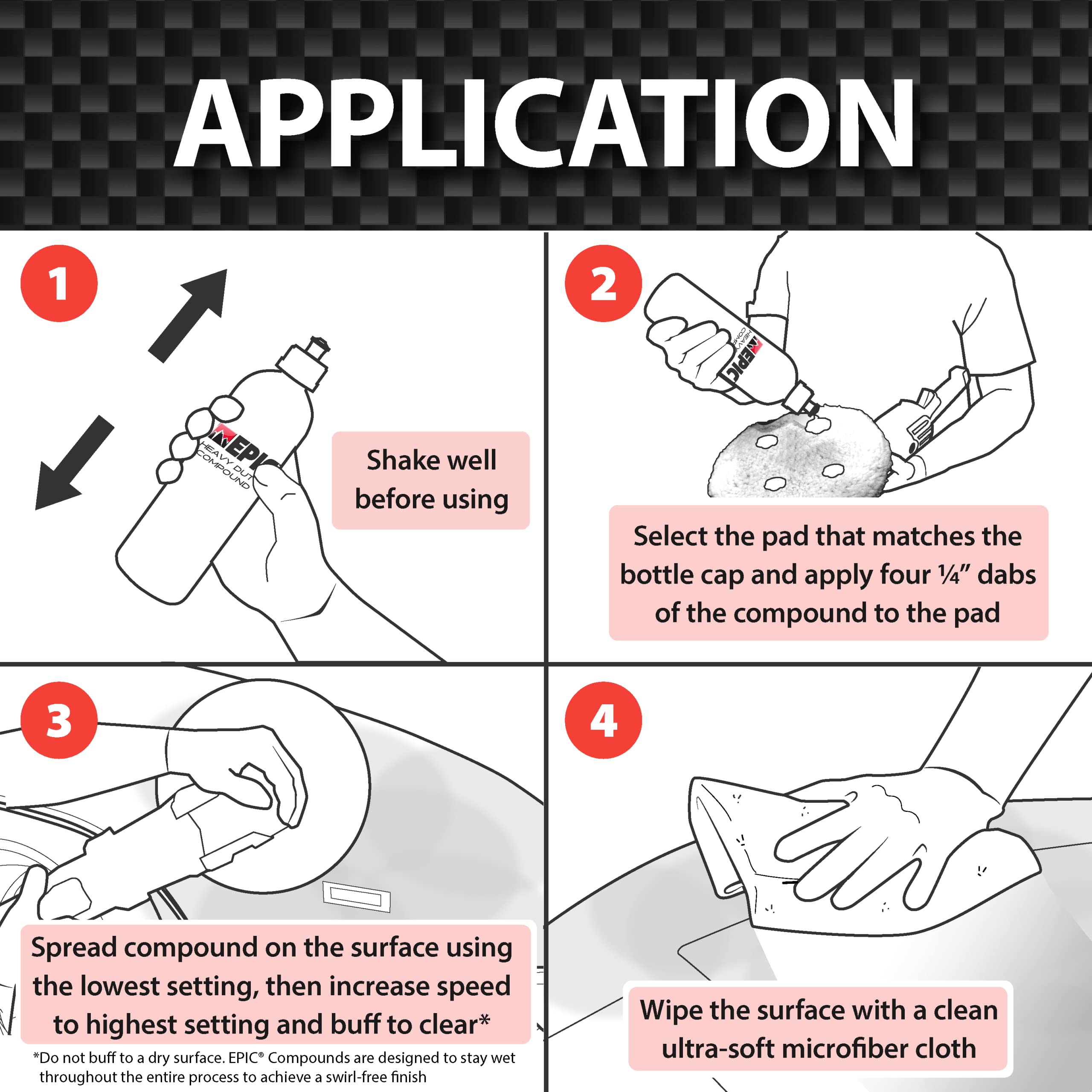 Malco Epic Heavy-Duty Car Polishing Compound – Best Deep Scratch Remover | All-in-One Compound for Polishing Car Paint | Dust-Free, Swirl-Free Finish | Removes P1500 Sand Scratches | 32 Oz. (109032) - Image 3