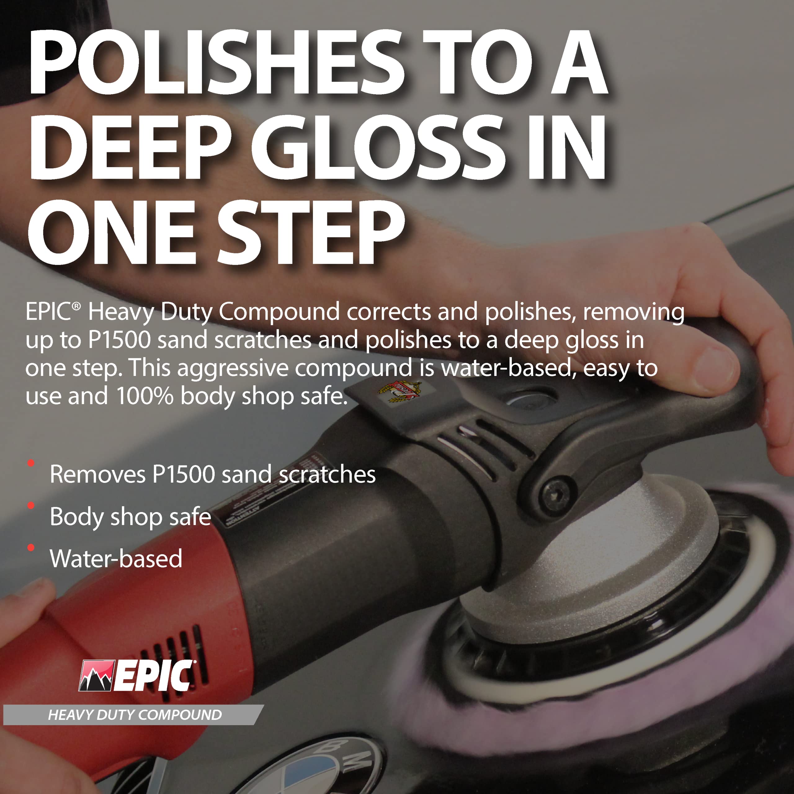 Malco Epic Heavy-Duty Car Polishing Compound – Best Deep Scratch Remover | All-in-One Compound for Polishing Car Paint | Dust-Free, Swirl-Free Finish | Removes P1500 Sand Scratches | 32 Oz. (109032) - Image 6