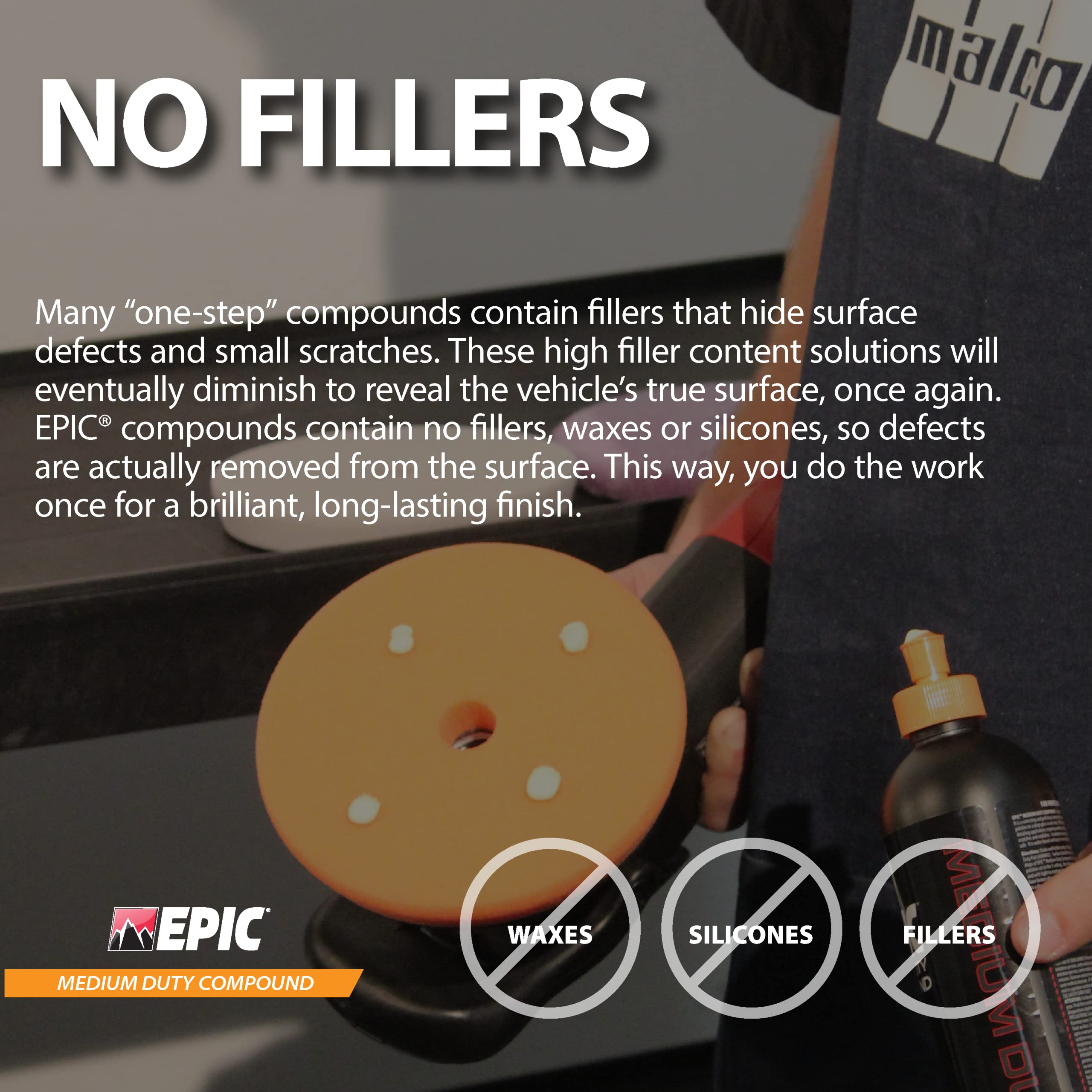 Malco EPIC Medium-Duty Car Polishing Compound – Best Minor Scratch Remover | All-in-One Compound for Polishing Car Paint | Dust-Free, Swirl-Free Finish | Removes P2500 Sand Scratches | 32 Oz. (109132) - Image 7
