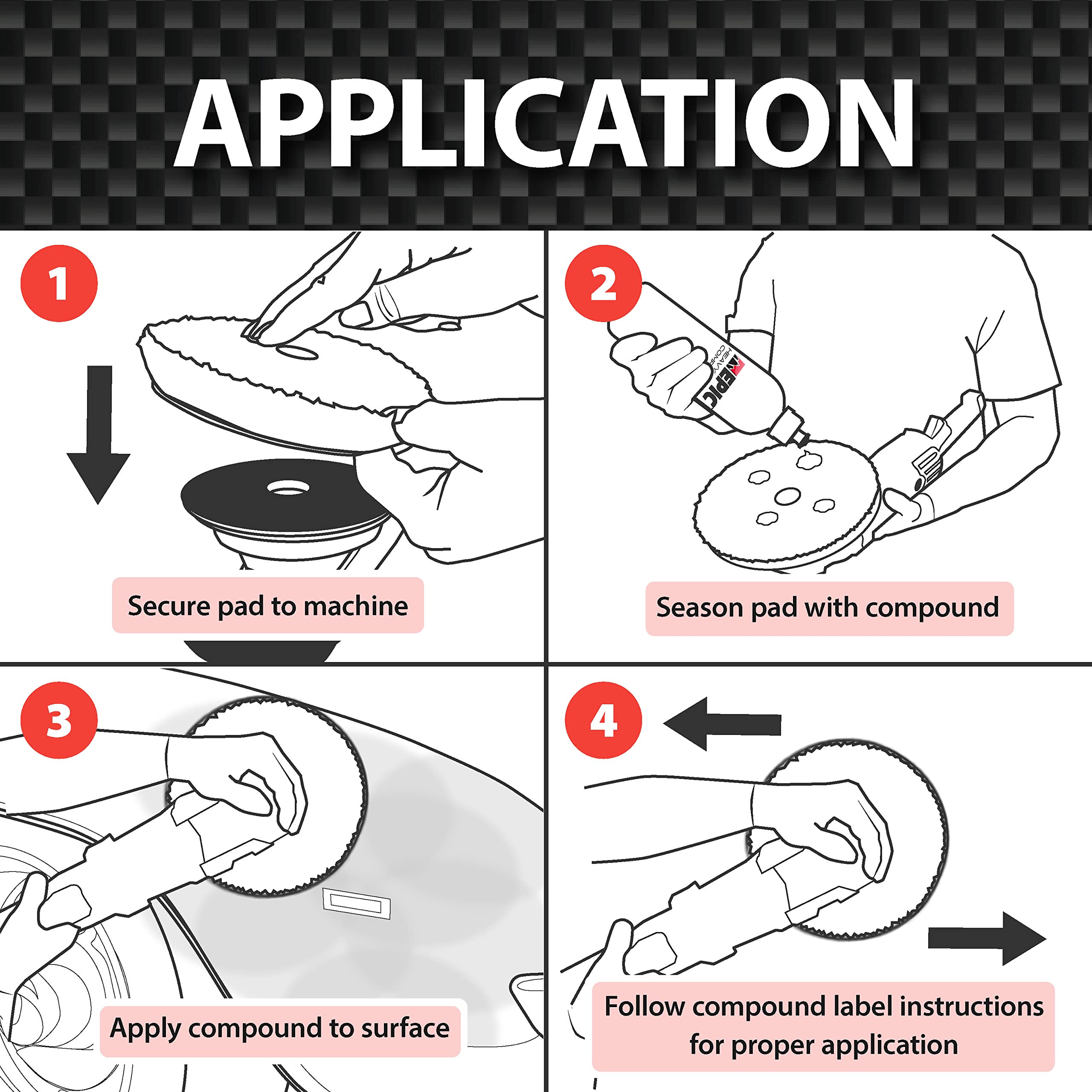 Malco Epic Purple Wool Heavy Duty Pad 6.25 inch – Orbital Polishing Pad for P1500 Sand Scratches/Use with Malco Epic Heavy-Duty Compound (109032) / Swirl-Free and Dust-Free Finish (840004) - Image 3