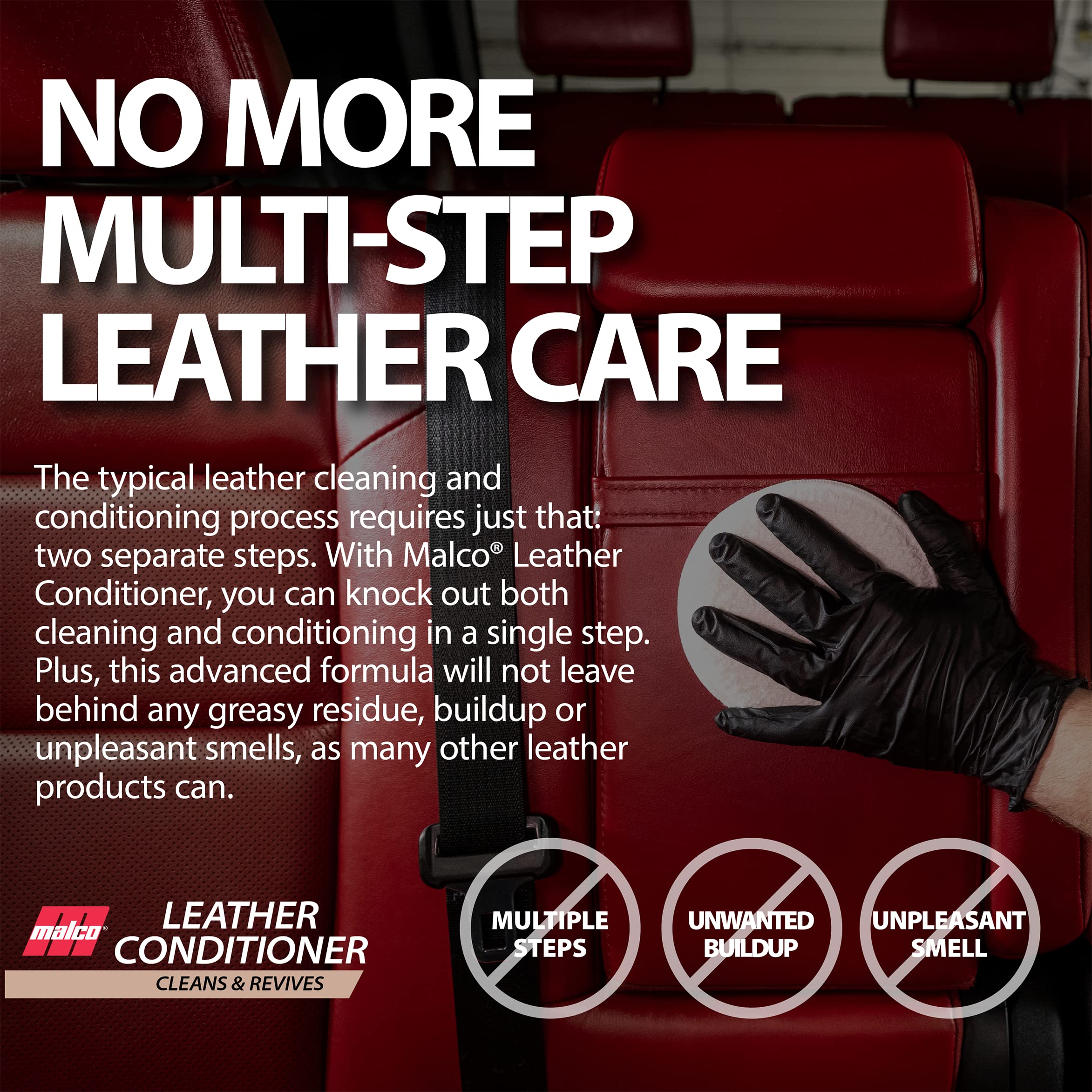 Malco Leather Conditioner for Cars - Cleans and Conditions Automotive Seats & Surfaces/Natural Moisturizers Soften, Restore and Protect Leather Interiors / 32 Oz (109932) - Image 6