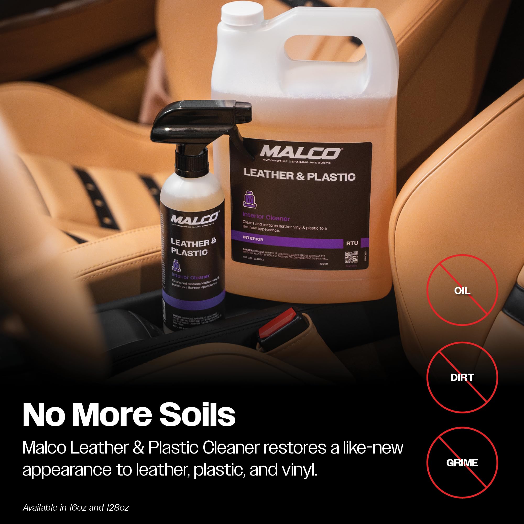 Malco Leather & Plastic Cleaner – Penetrates Deep to Remove Dirt, Grime and Oily Soils/Restores Leather, Plastic and Vinyl/Leaves Surfaces Clean, Shiny and Film-Free / 16 Oz. (100116) - Image 6