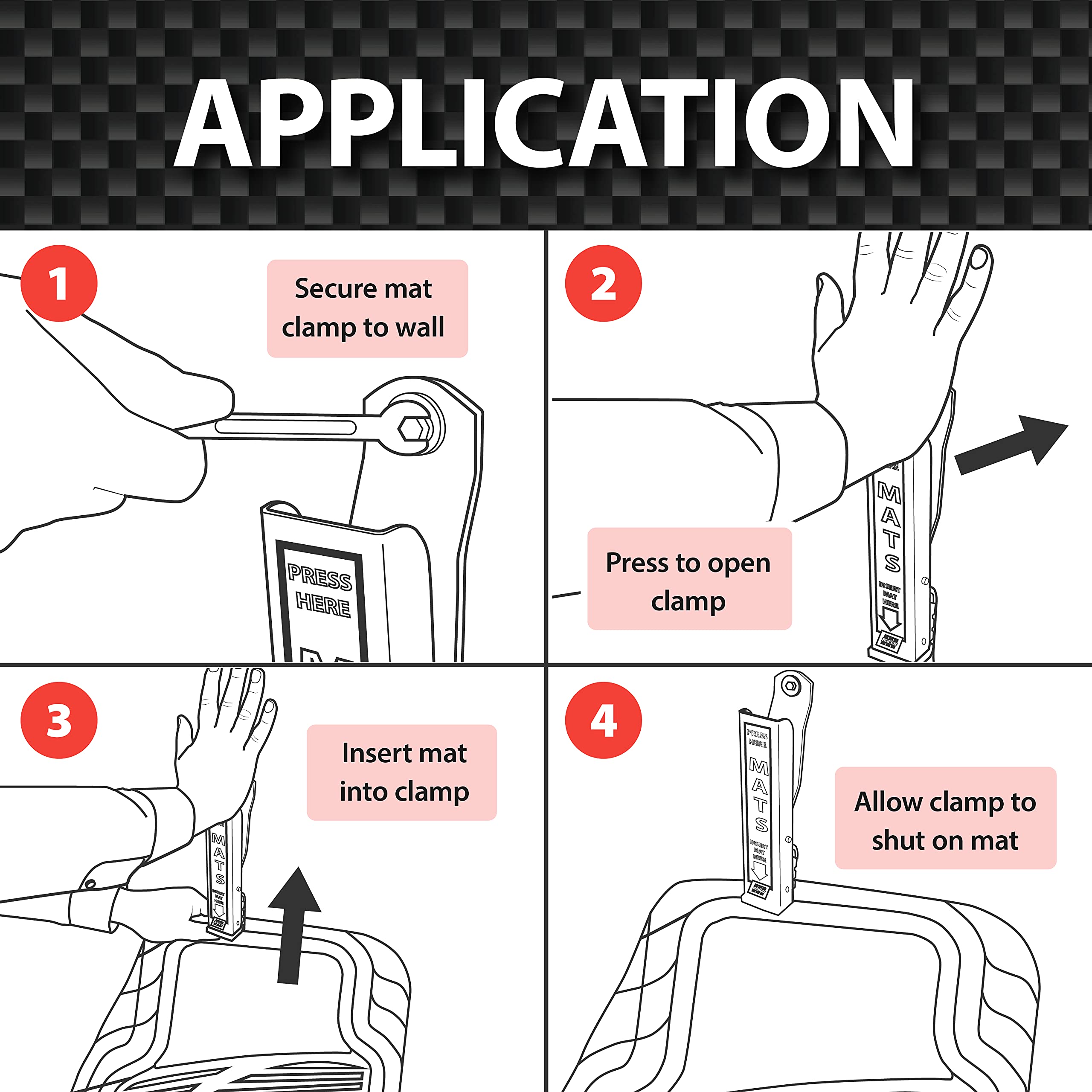 Malco Mat Clamp - Heavy Duty Aluminum Car Wash Floor Mat Hanger/Hold Your Floor Mats While You Clean Your Car/Pack of 4 (810149PK4) - Image 3