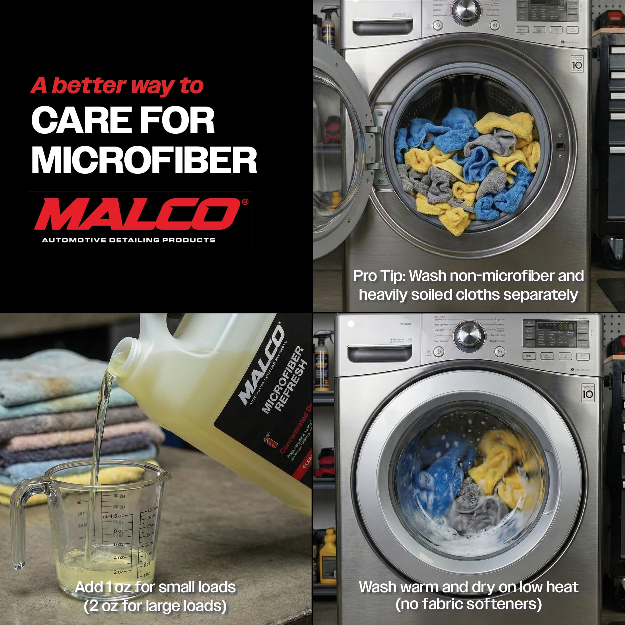 Malco Microfiber Refresh Concentrated Detergent - Microfiber Towel & Cloth Detergent/Specifically Designed to Clean, Restore, and Preserve Softness in Microfiber Towels / 1 Gallon (122801) - Image 3