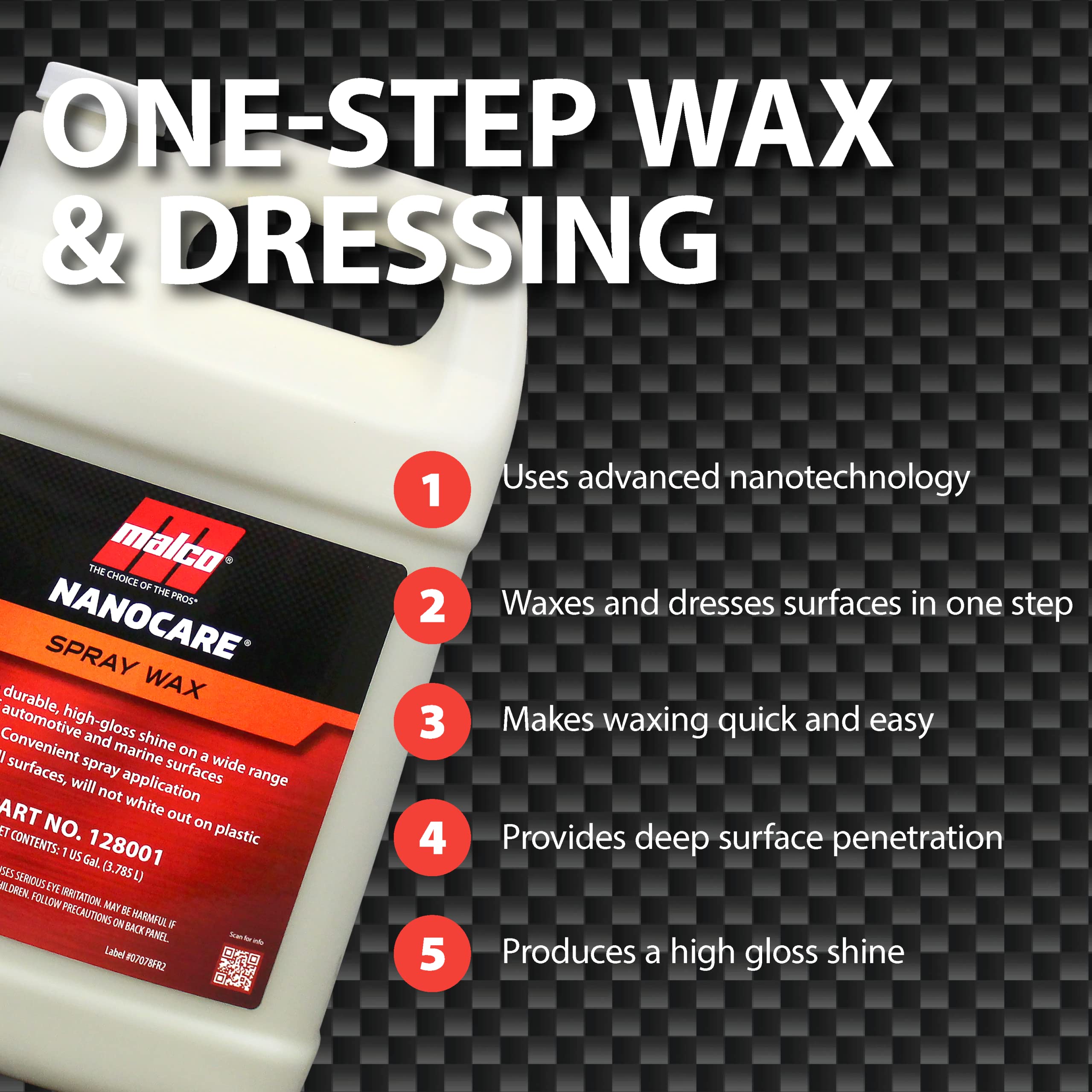 Malco Nano Care Spray Wax - Interior and Exterior Car Wax/Provides Long-Lasting Shine and Protection Both Inside and Outside Vehicle / 1 Gallon (128001) - Image 4