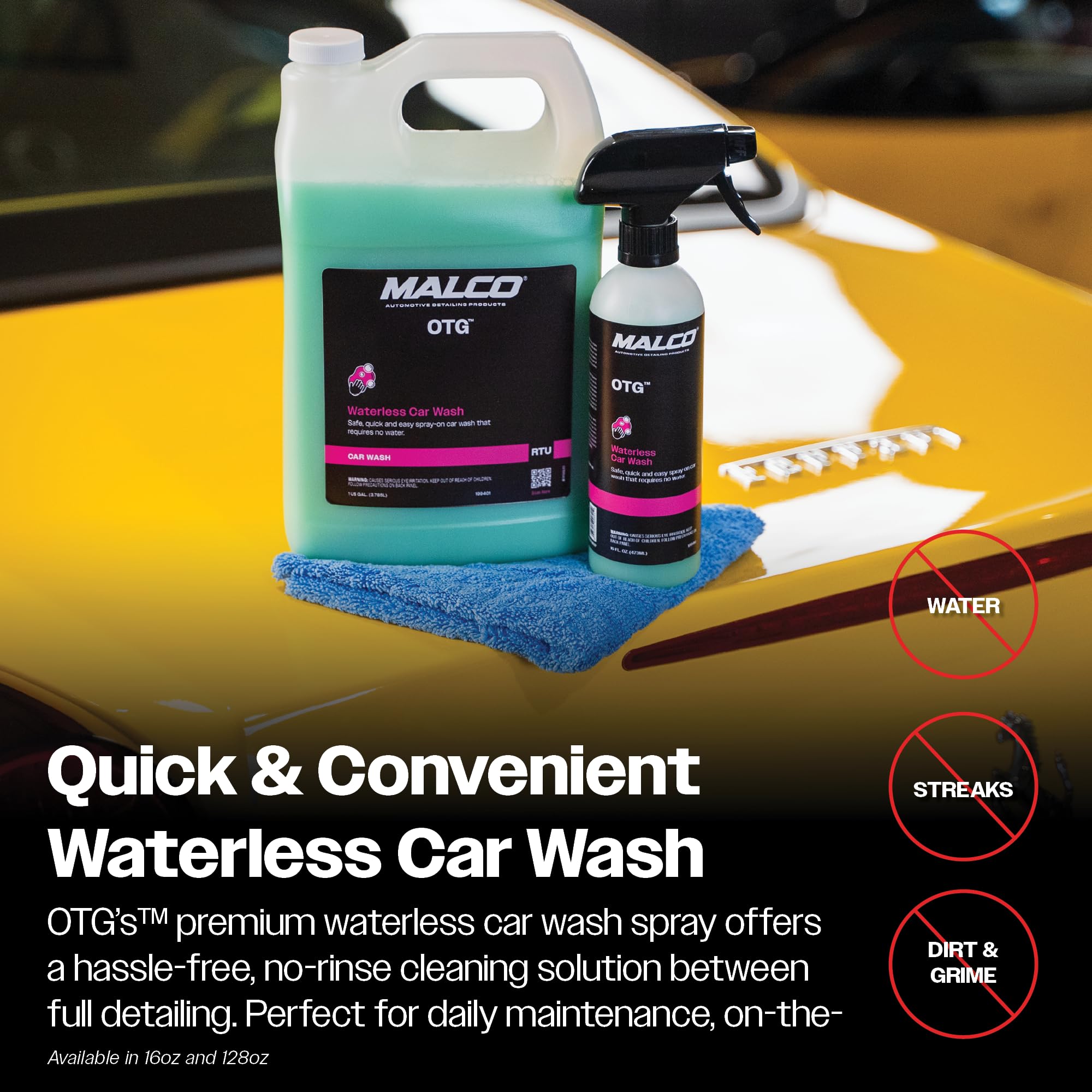 Malco OTG Waterless Car Wash (16 Oz.) - 100% Waterless Car Wash Spray/No Water or Bucket Needed/Safe and Effective Cleaning Solution for Cars/Great for On The Go or Regular Use (199416) - Image 7
