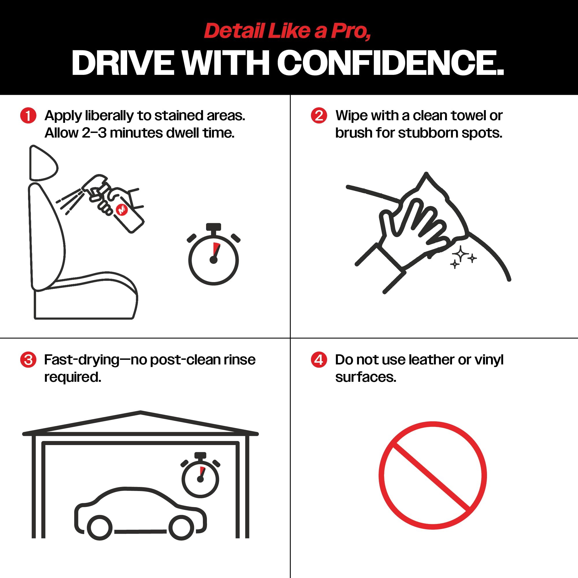 Malco OXY Carpet & Upholstery Cleaner - Stain Remover Spray for Car Interior Fabric/Cleans the Toughest Vehicle Stains/Deep Cleaning Liquid Formula / 16 Oz. (127816) - Image 7