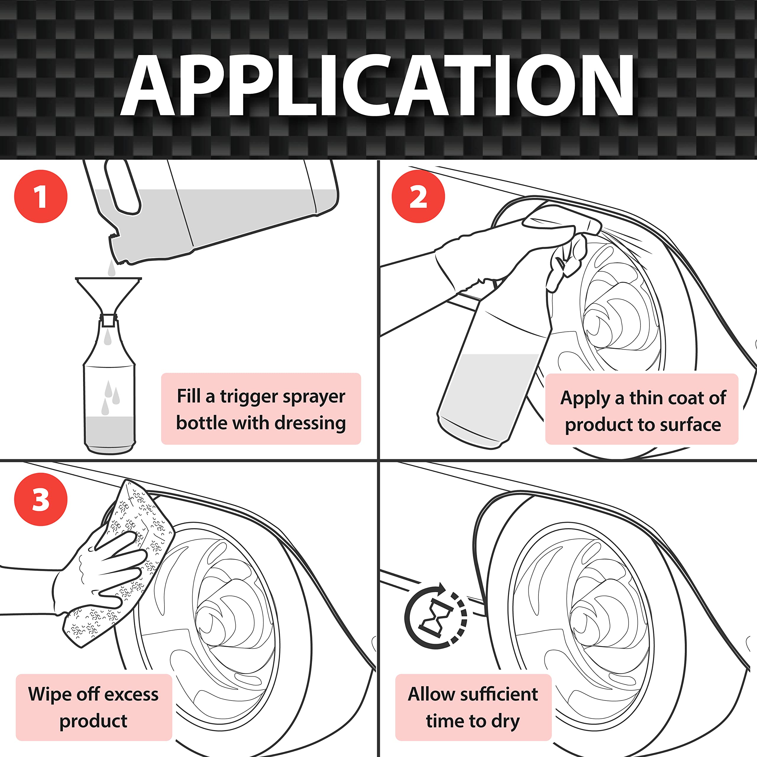 Malco Prizm Plus All-Purpose Dressing – Ultra High Silicone Formula Gives Superior Shine and Durability to Interior Rubber and Vinyl Surfaces/Protects Against Fading and Cracking/1 Gallon (196601) - Image 3