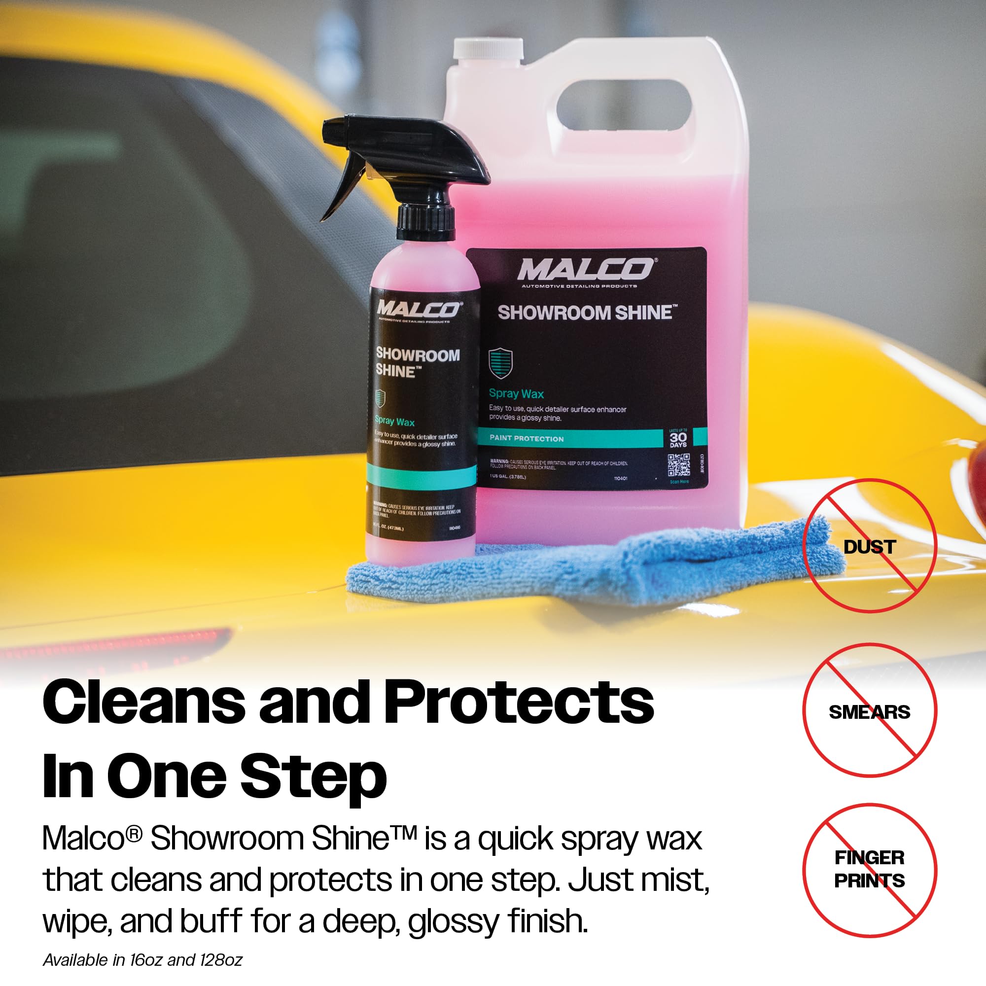 Malco Showroom Shine Spray Car Wax and Instant Detailer - Best Car Wax Spray for Professional Finish/Easy to Use Instant Detailer/Cleans and Waxes Painted Surfaces, Metal and Glass (110416) - Image 7