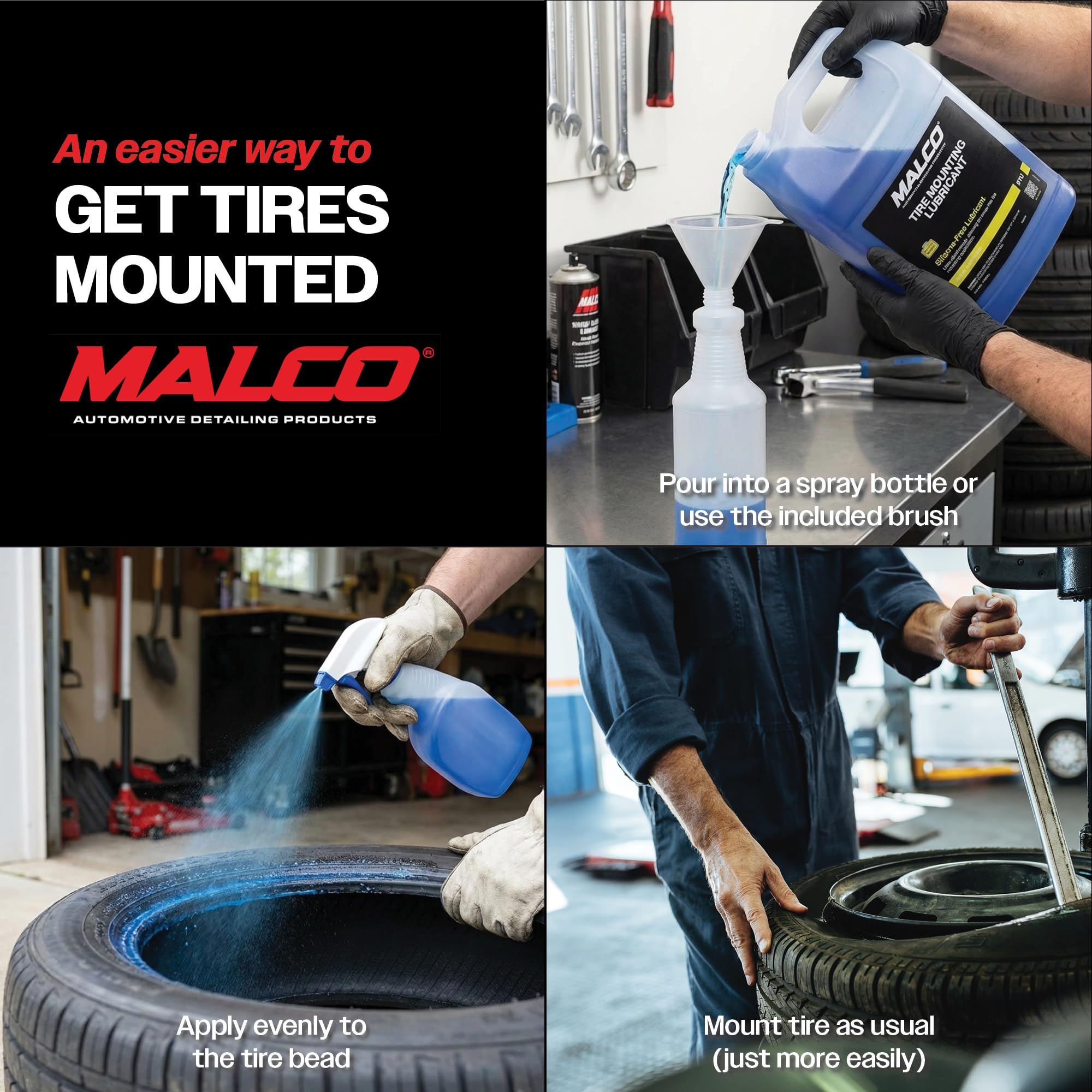 Malco Tire Mounting and Demounting Lubricant with Applicator - Tire Lube for Changing Tires/Improved Bead Seal & Rust Protection for Automotive, Truck, Farm, and Construction Tires - Image 8