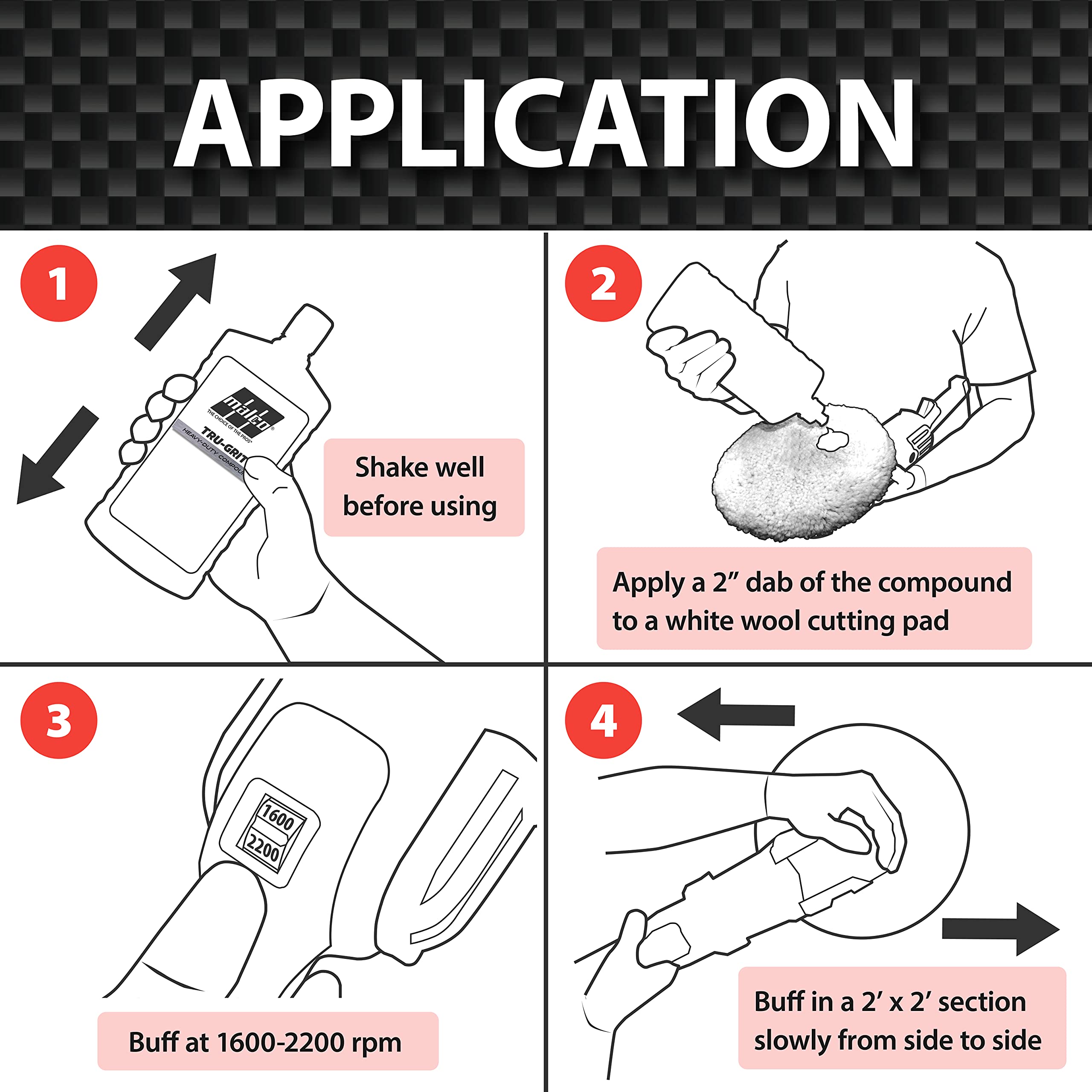 Malco Tru Grit - Heavy Duty Buffing and Polishing Compound for Cars/Automotive Paint Correction and Detailing/Removes 1000-1500 Grit Sand Scratches / 32 Oz. (120032) - Image 3