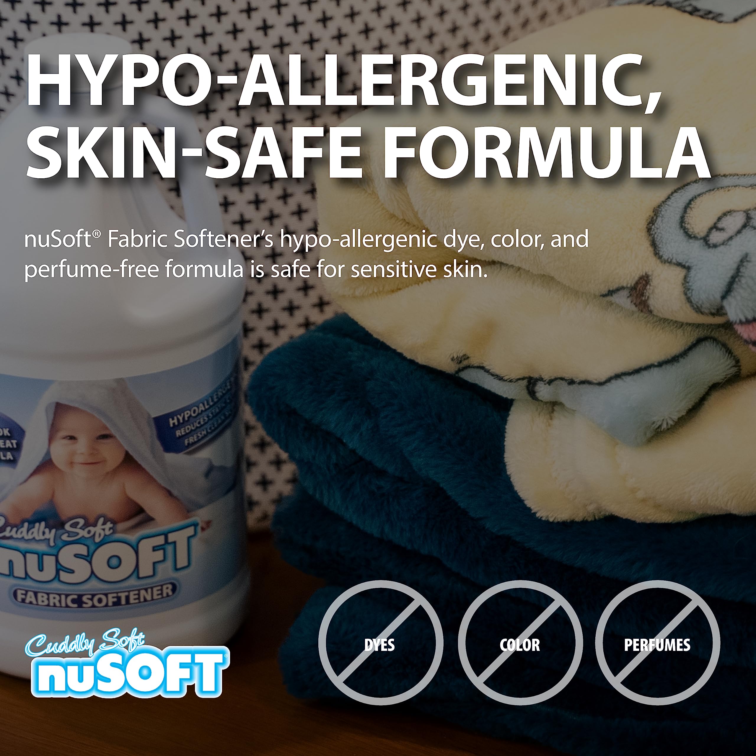 NuSoft 64 fl oz Ultra Concentrated Hypoallergenic Fabric Softener - Enhanced Softness & Freshness, Reduces Wrinkles & Static Cling, Safe on Colors & Delicates, Great for Delicate Skin (419690) - Image 6